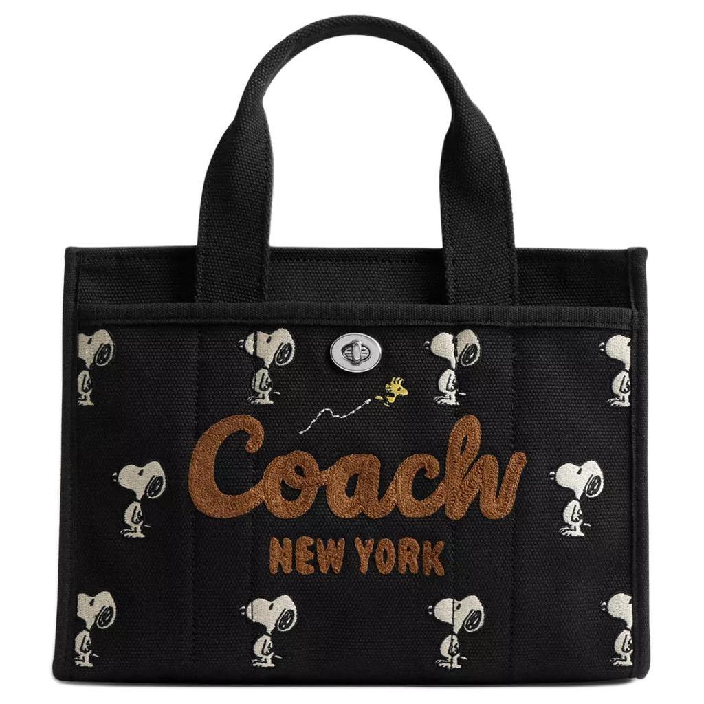 Coach X Peanuts Snoopy Коллаборация Грузовая 26 Сумка-тоут Женская Тоут Черная CBF70-SVA47