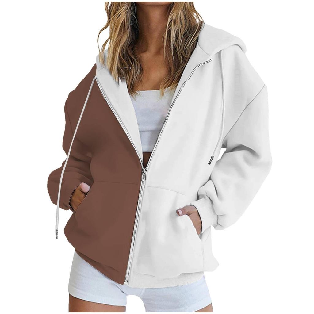 Women's Fashionable Casual Long-sleeved Pullover Hooded Jacket