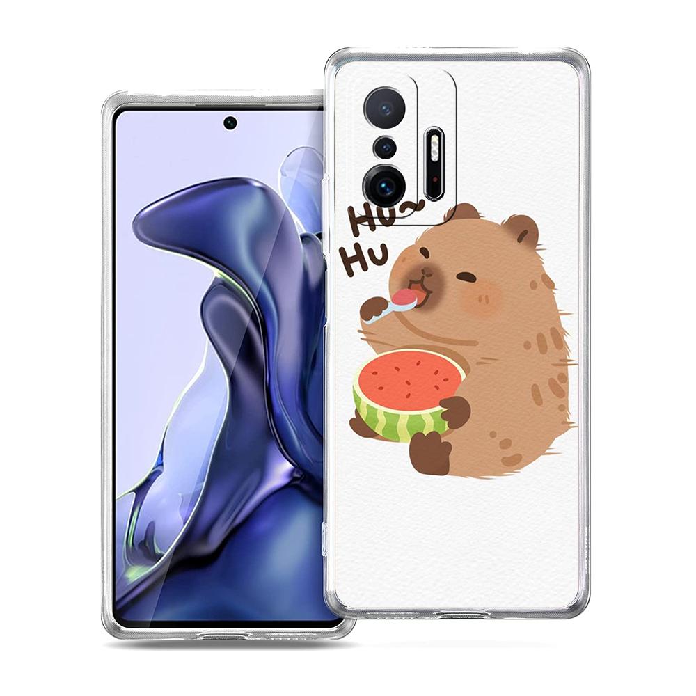 Мультяшный чехол для телефона с капибарой для Xiaomi Mi Poco F3 X3 X4 GT NFC M3 M4 11 Ultra 12 11X 11i Pro Lite 5G Мягкий прозрачный чехол