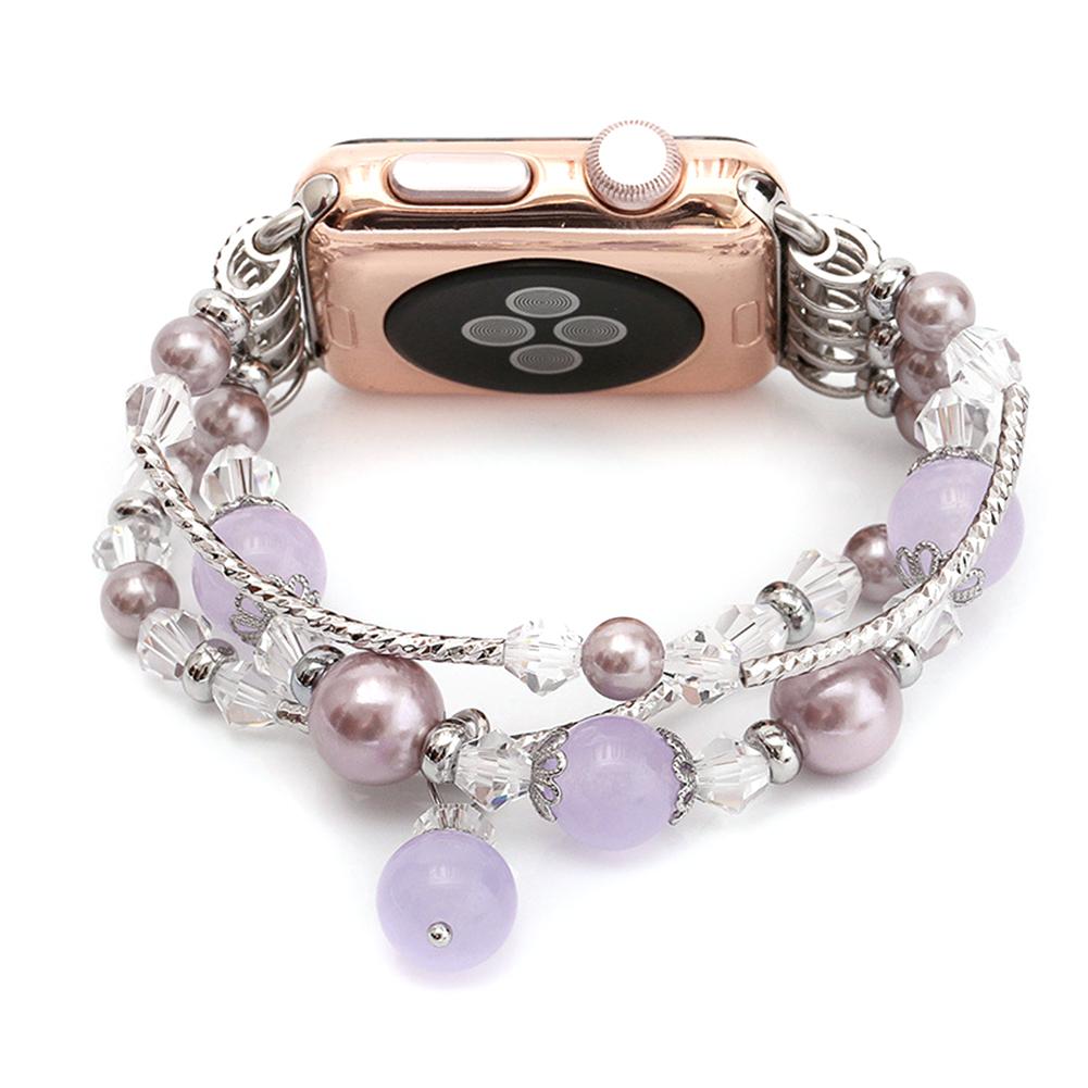 Fashion Faux Agate Beads Bracelet for Apple iWatch Series 1 2 42/38mm Women's Watch Band Strap