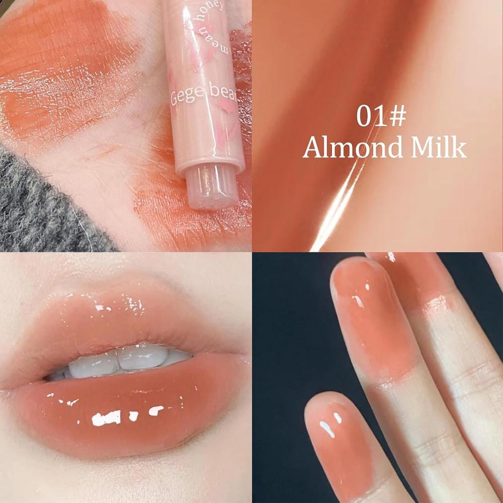 Желеобразная губная помада, тонированный тающий бальзам для блеска, блеск для губ в форме сердца, пятно для губ, длительное увлажнение, высокая пигментация