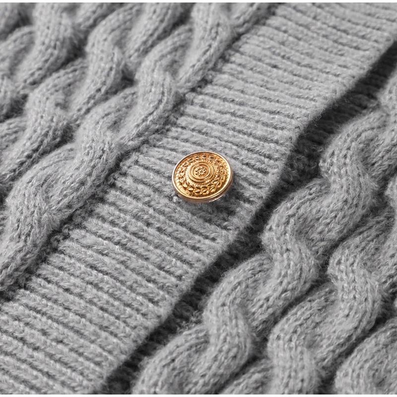 Однобортный топ с короткими рукавами Twist, осенний винтажный женский вязаный кардиган