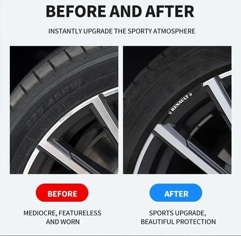 4Pcs Car Wheel Hub Rim Badge Stickers Decals Decoration For Renault Clio Koleos Megane Espace QM6 Kadjar Captur Scenic Latitude R555