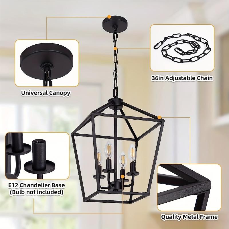4 светильника, подвесной светильник для фермерского дома с металлической клеткой, регулируемая высота, промышленный подвесной светильник для кухни, остров, вход в спальню