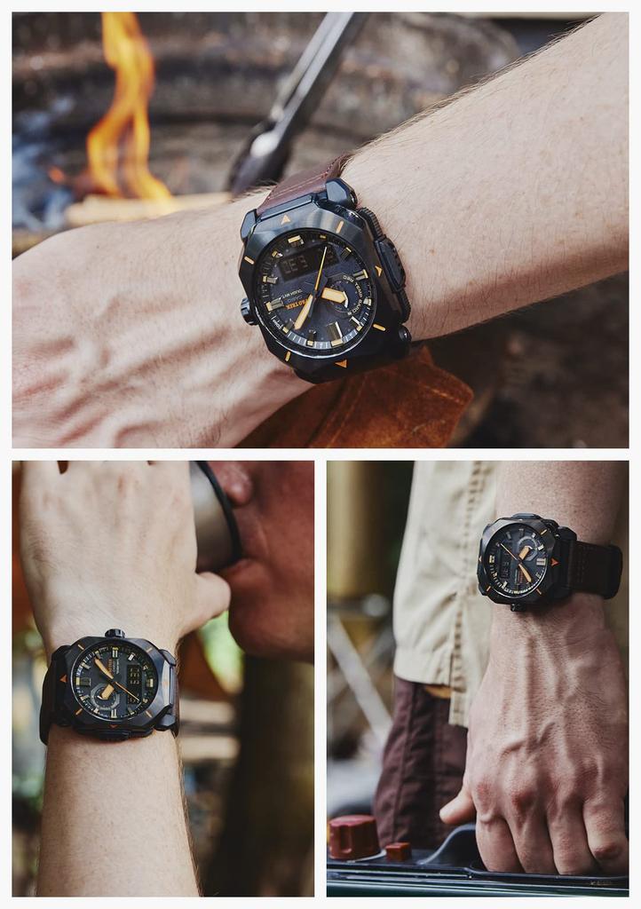 Casio Pro Trek Watch [Official Japanese Product] Climber Line Radio-Controlled Solar Watch with Biomass Plastic Movement PRW-6900YL-5JF Men's Brown