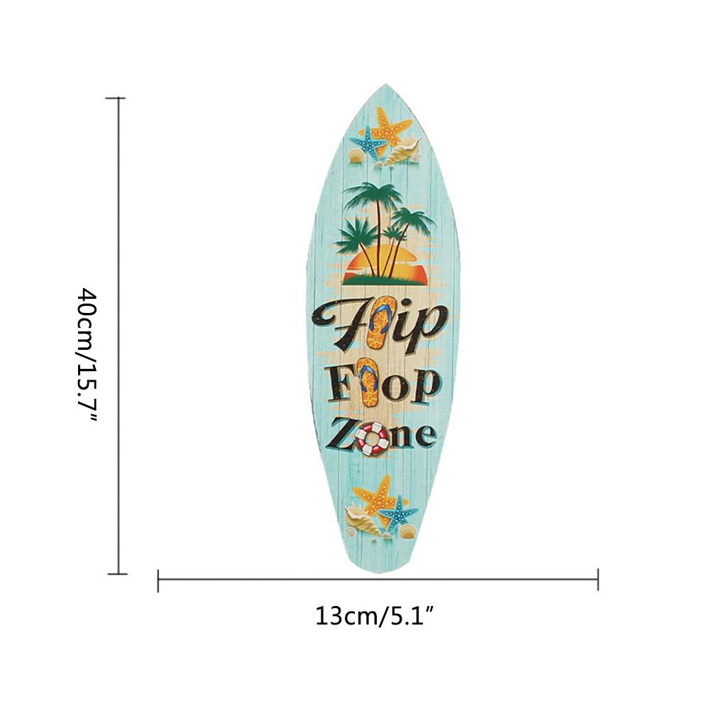 2 Pcs Ocean Beach Hanging Wall Decors Wood Rudder Surfboard Wall Art Bathroom Sign for Living Room