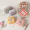 Large Capacity Y2K Cherry Pencil Case Checkered Cartoon Cherry Stationery Storage Bag Student