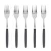 Maho Cutlery Tinted Adult Fork, Charcoal Gray, 5 Pieces, Korean Popular Tableware