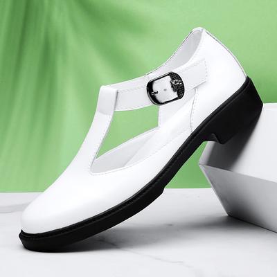 Модная обувь больших размеров 39-48 Мужские туфли Мэри Джейн из натуральной кожи с Т-образным ремешком, высококачественные, с круглым носком, мягкие, удобные, повседневные туфли для женщин