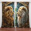 2 шт. занавески с принтом льва для домашнего декора - карниз для оконной отделки для спальни, кухни, гостиной