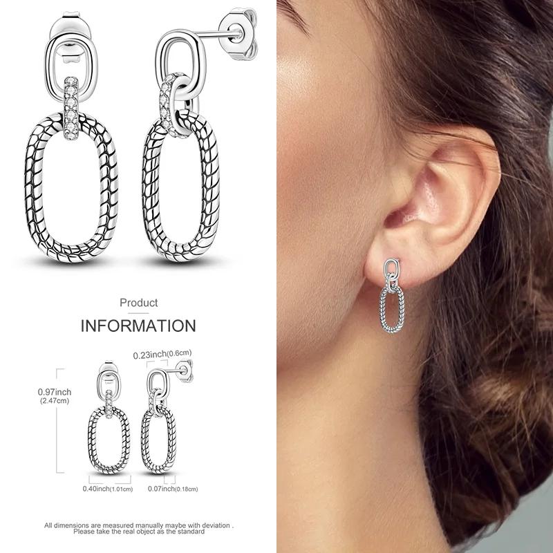2024 New Earring for Women 925 Silver Sparkling Star Butterfly Heart Tassels Feather Hoop Earrings Engagement Wedding Jewelry