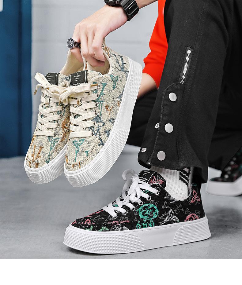 Модные мужские новые дышащие парусиновые туфли корейского производства, модная повседневная спортивная обувь, универсальная легкая мягкая подошва, нескользящая обувь для доски