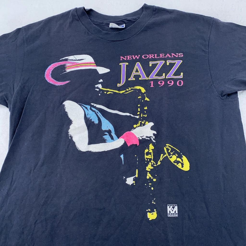 Vintage New Orleans Jazz Shirt Mens Large 1990 Saxophone Music Festival 90s