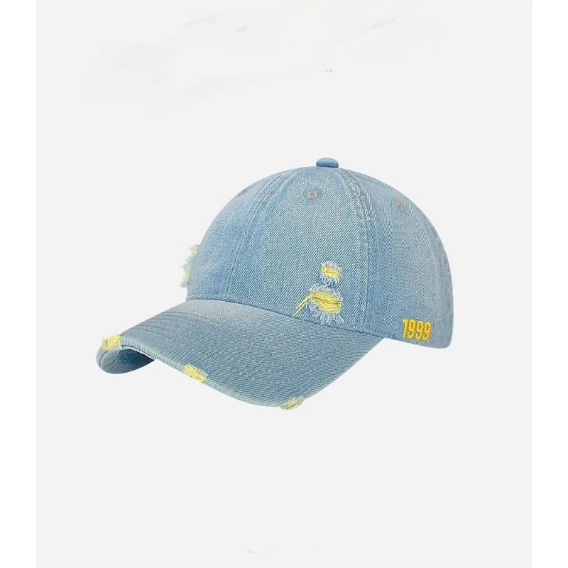 Ретро однотонная джинсовая бейсболка детская большой обхват головы делающая лицо маленьким хип-хоп дырка защита от солнца кепка мужская