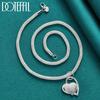 925 Sterling Silver Snake Chain Heart Necklace Fashion Wedding Jewelry