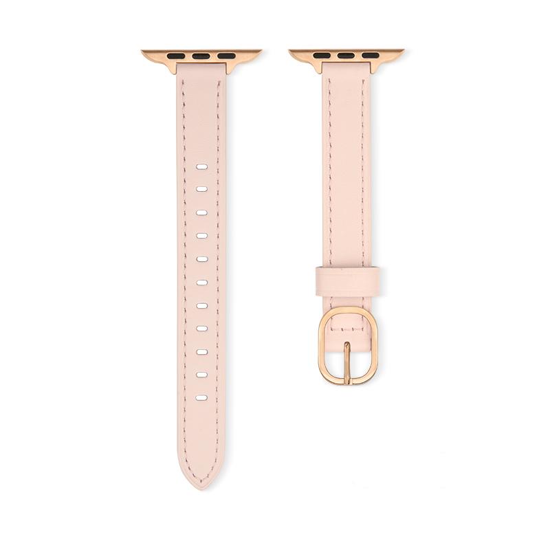 Ремешок для часов Тонкий кожаный ремешок для Apple Watch Band Ultra 49 мм 44 мм 42 мм 38 мм 41 мм 45 мм женский браслет для iWatch Series Se 8 7 6 5 4 3 2 1