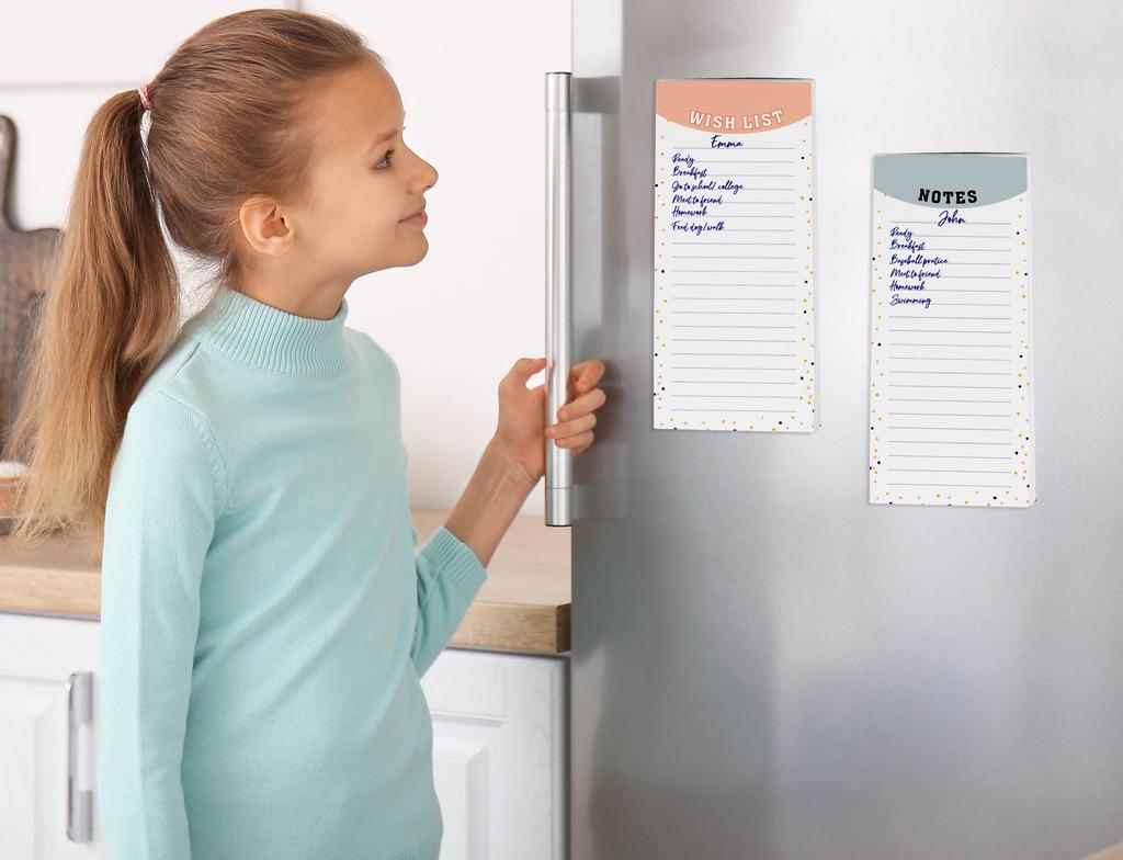 Inkdotpot Pack of 3 Magnetic Fridge To-Do List Notepads- Magnetic Memo Pads For Refrigerator- (50 Sheets