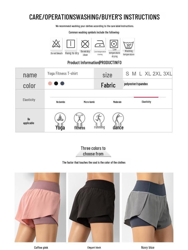 Women's Summer Quick-Dry Two-Piece Yoga Shorts with Pockets – Breathable & Anti-Exposure