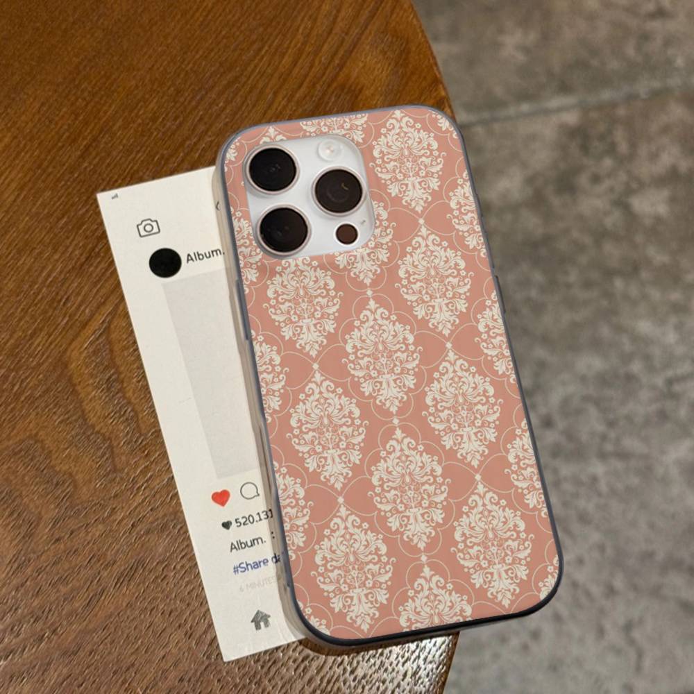American Luxurious Vintage Patterns Soft Corrugated Transparent Phone Case For IPhone 17 15 16 11 12 13 14 Pro Max Plus Pro