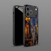 Чехол для iPhone с 2D-рисунком ночного городского пейзажа, совместимый со стеклянным протектором для iPhone 17 16 15 14 13 12 11 X XR XS Max Pro 8 plus