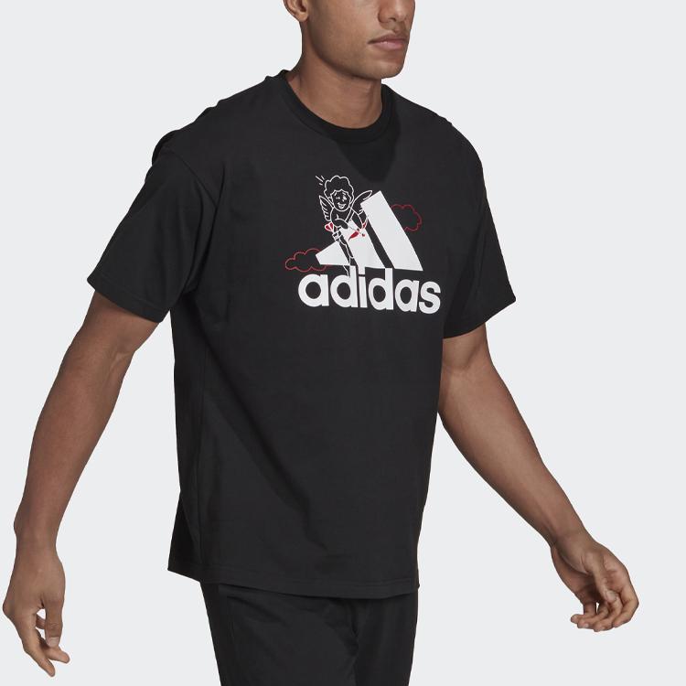 adidas Повседневные футболки Унисекс Черный Круглый вырез Умеренный Прямой крой GV2911