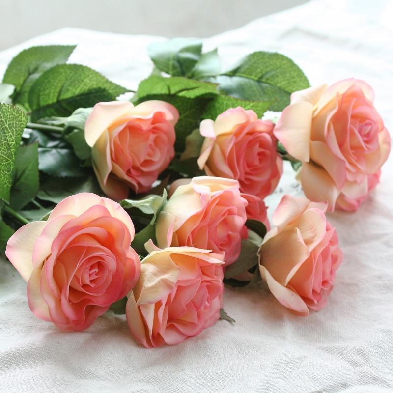 12 шт. искусственных шелковых роз, искусственные цветы, розы, цветы, цветочная композиция, букет для дома, свадьбы, вечеринки, сада, свадебного украшения