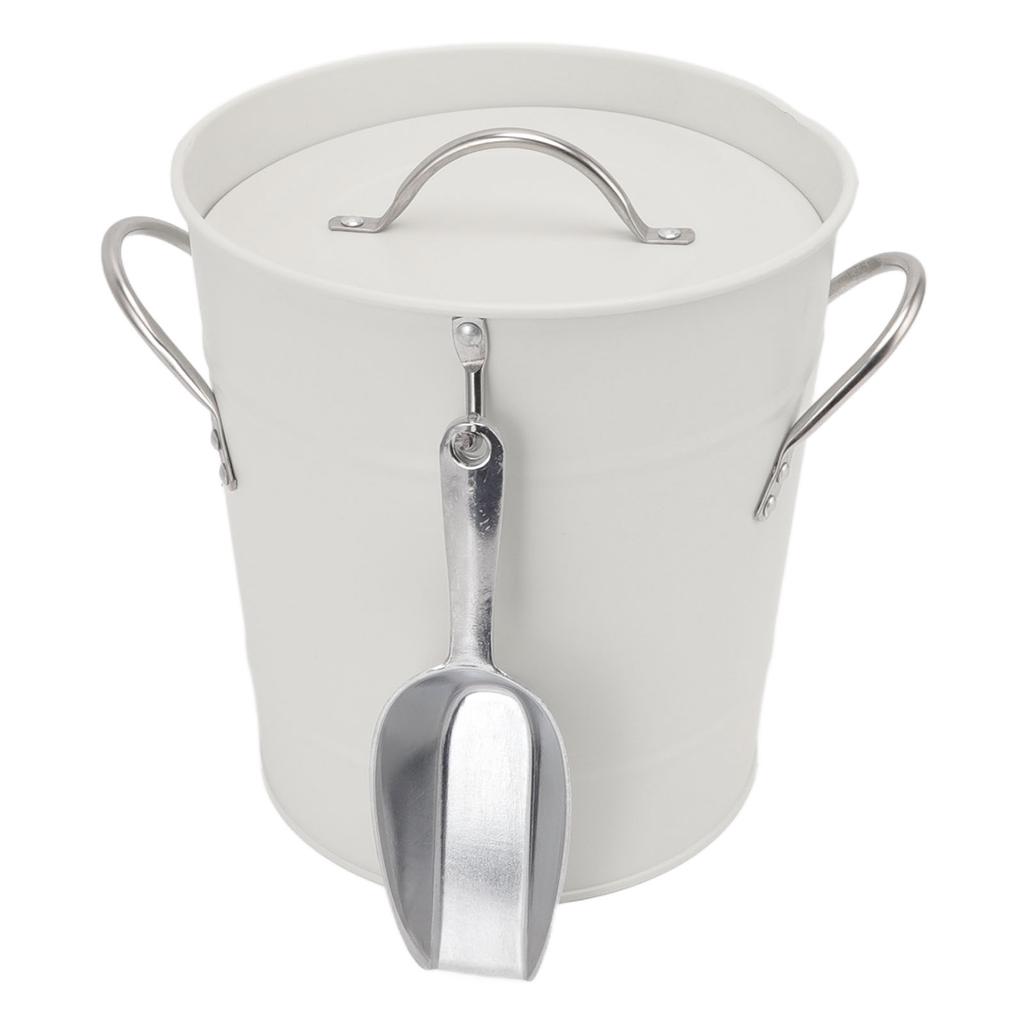 Ice Bucket Round with Ice Shovel Galvanized Sheet Plastic Beer Chiller Bin for Bar Home