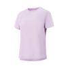 Li Ning Fitness Series Solid Color Round Neck Comfortable Breathable Versatile Short Sleeve T-Shirt Women T-Shirts Twilight-Purple ATSV136-3