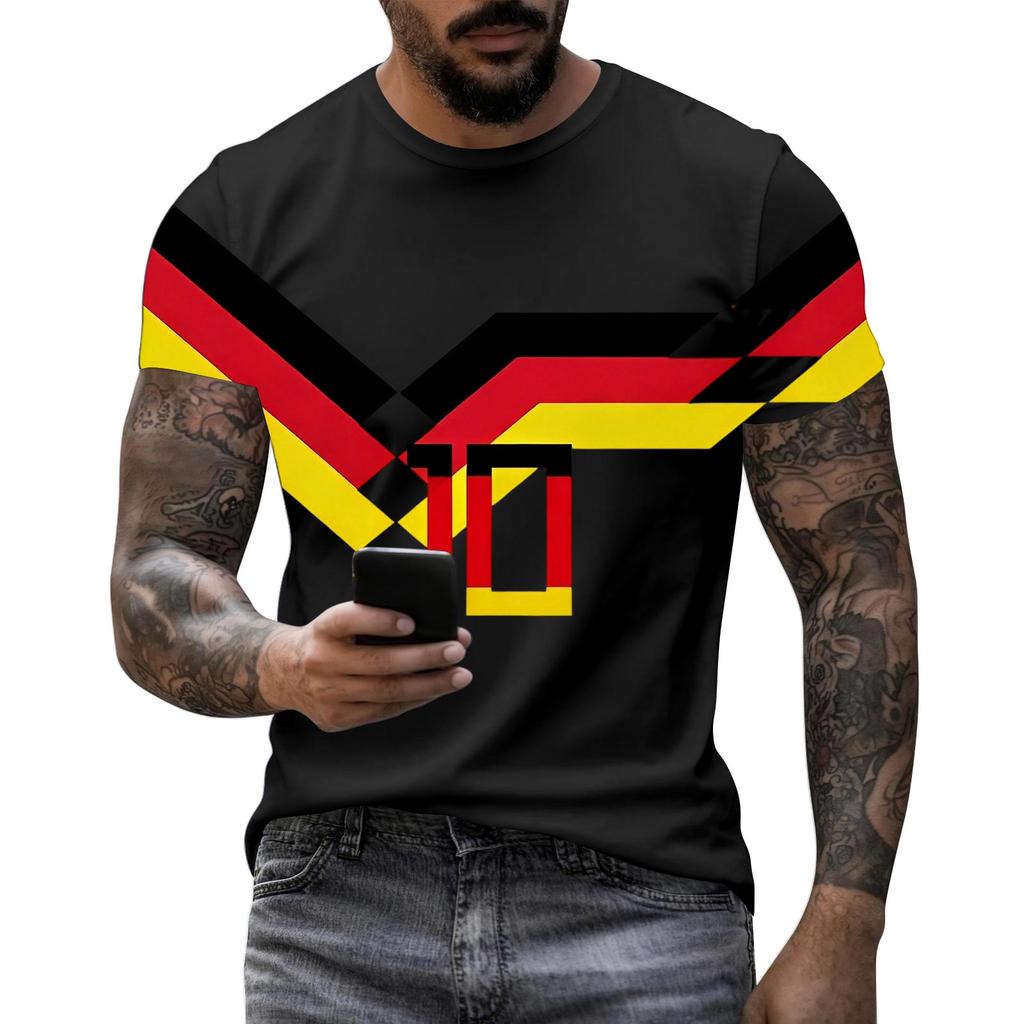 Men's Short Sleeve Graphic T-Shirt Crew Neck Casual Fit Lightweight Soft Fabric Comfortable Wear