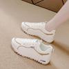 Весна 2025 новые женские маленькие белые туфли кожаная поверхность легкие и универсальные для бега спорта и отдыха женские туфли на плоской подошве маленькие кожаные туфли