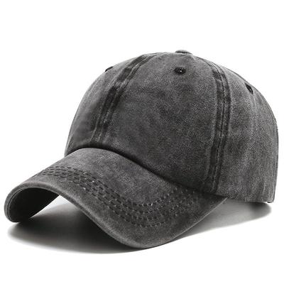 Кэппер Unisex из стираного хлопка - Регулируемая низкопрофильная кепка - Черный - Один размер