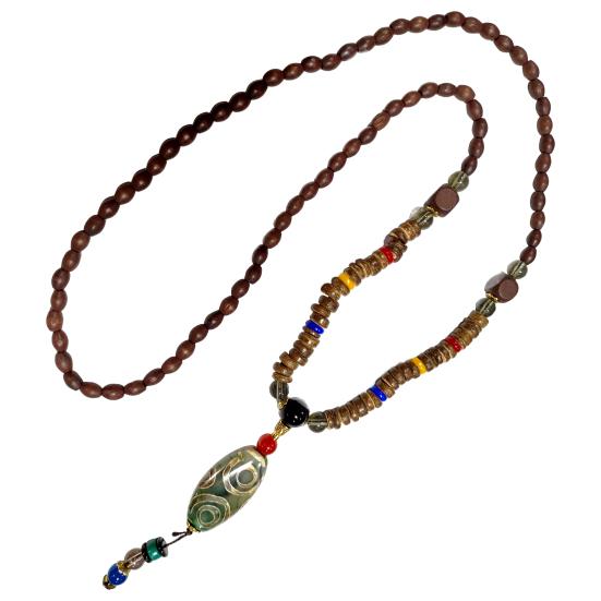 Винтажное ожерелье с подвеской в ​​этническом стиле, ожерелье из дерева, бисера, ручной работы, женский свитер, ожерелье, ювелирное изделие, подарок, модные аксессуары