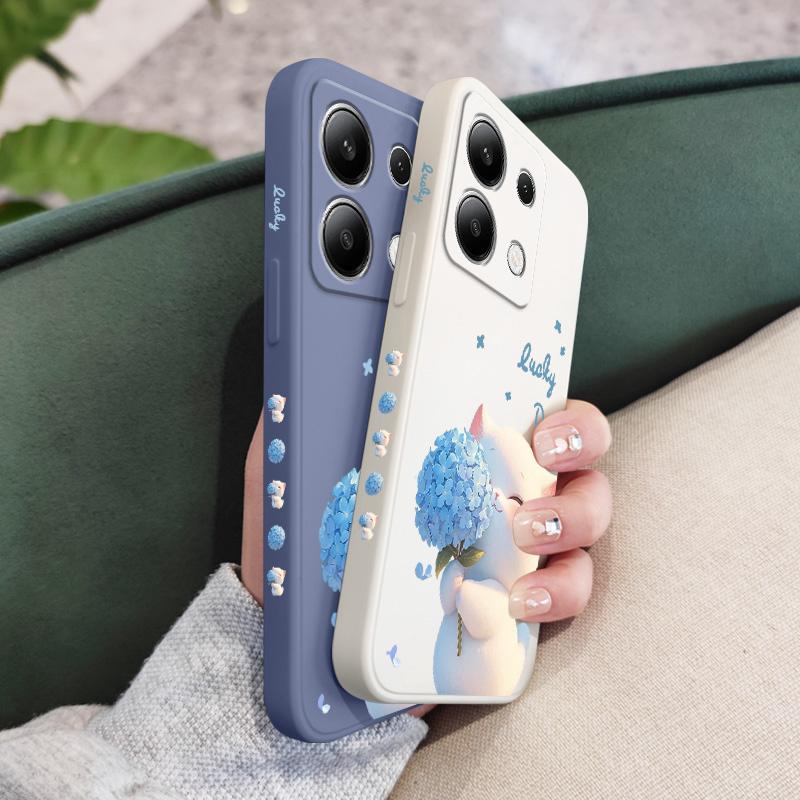 Blue Silk Cat Phone Case For Xiaomi Redmi Note 15 Pro Plus 4G 5G Silicone Cover