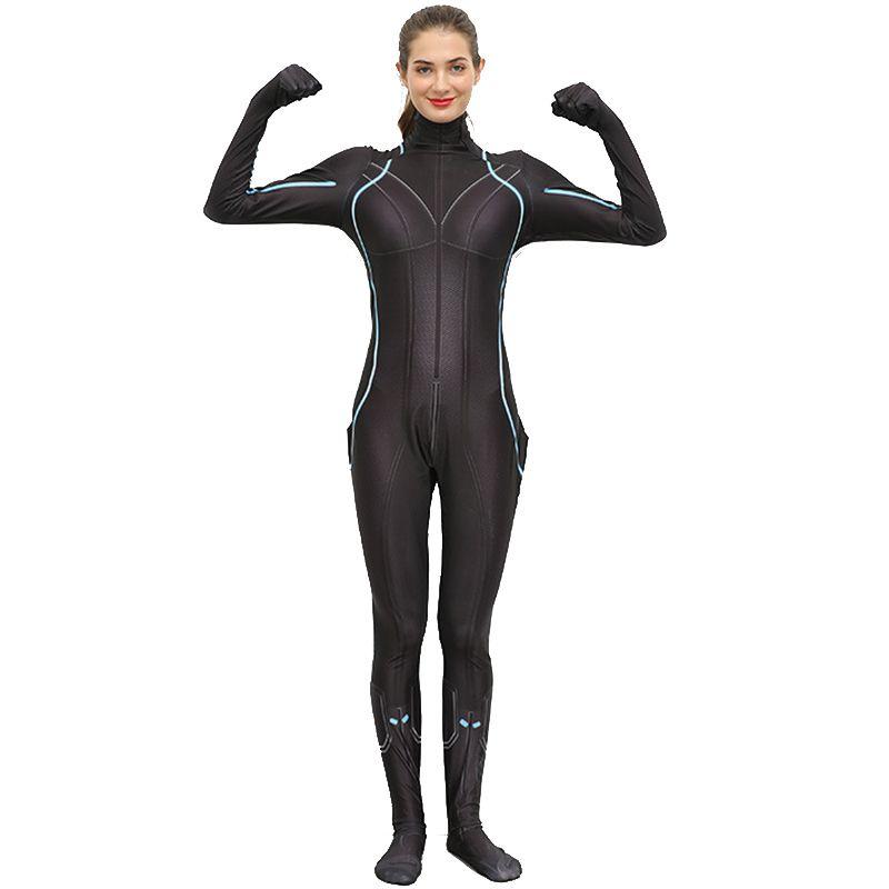 Breathable Black Widow Costume Full Body Zentai Suit For Stylish Superheroes