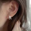 Single Diamond-Encrusted Cross Ear Buckle Women'S Short Cold Wind Hip-Hop Personality Bouncing Small Ear Buckle