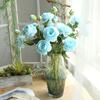 1Pc 3 Heads Artificial Fake Peony Flower Wedding Party Home Office Decoration
