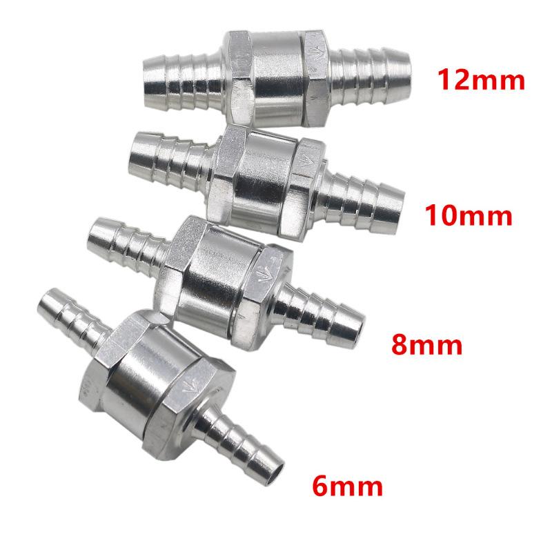 Однонаправленный клапан 6/8/10/12/14/16 мм, размер 6 мм, клапан из алюминиевого сплава, топливный обратный клапан, однонаправленный фитинг для шланга карбюратора