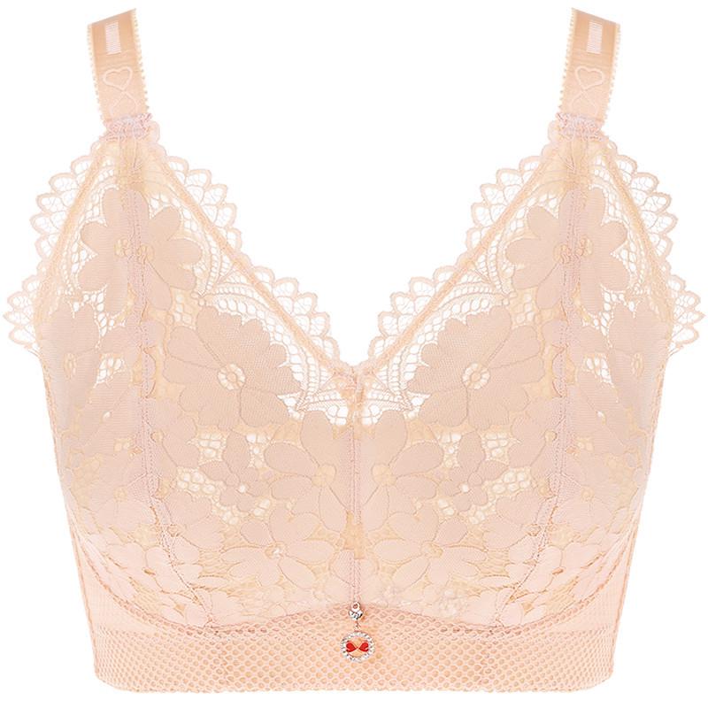 Кружевная спинка Красивая большая грудь Показывает маленькую тонкую Бесшовная нижнее белье Ультратонкий Пуш-ап Предотвращает провисание Большой размер Бюстгальтер