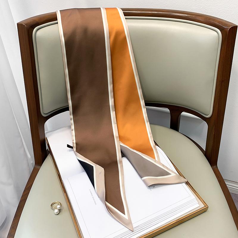 Fashion Point Silk Scarf Female Imitation Silk Spring and Summer Scarf Hair Band Decoration
