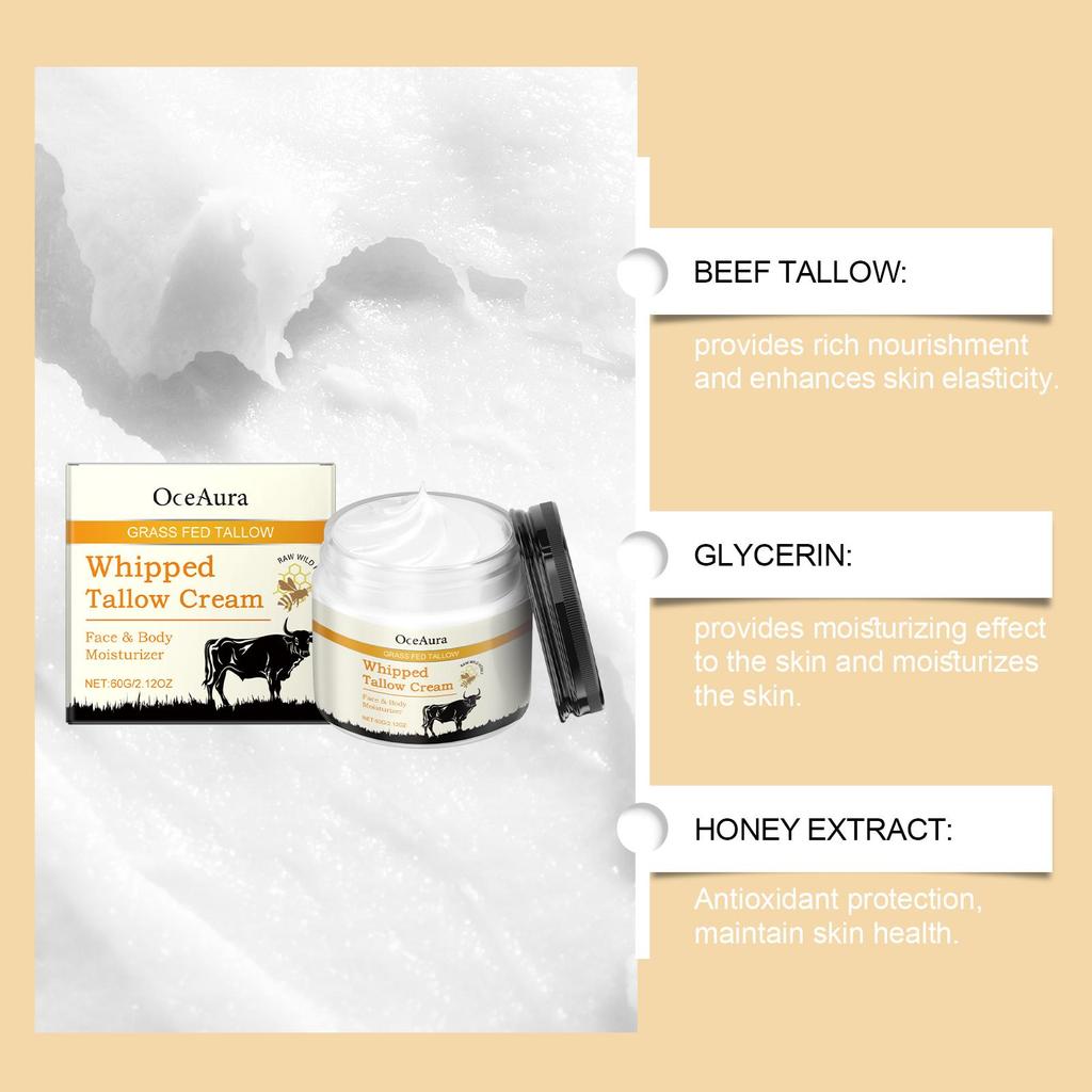 OceAura Lanolin Honey Moisturizing Cream (60g) Provides a Refreshing and Nourishing Moisturizing Effect, Smoothing the Skin for Facial Care.