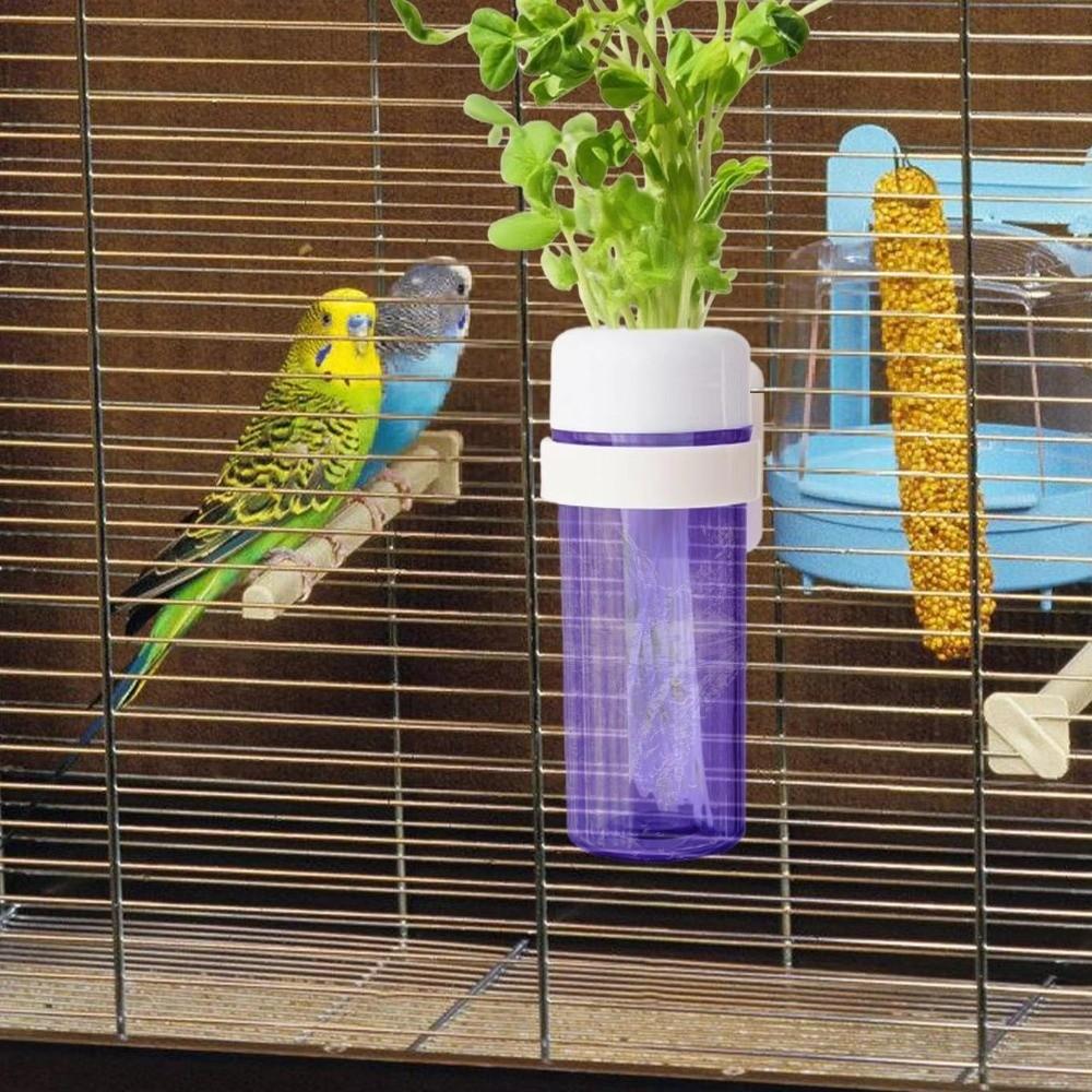 Water-Storage Parrot Hydroponic Plant Preserver Hanging Vegetable Water Feeder Budgie Cage