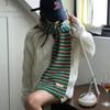 Windproof Knitted Stripe Scarf Multicolor Women Neckerchief Fashion Y2k Knitted Scarves  Girls