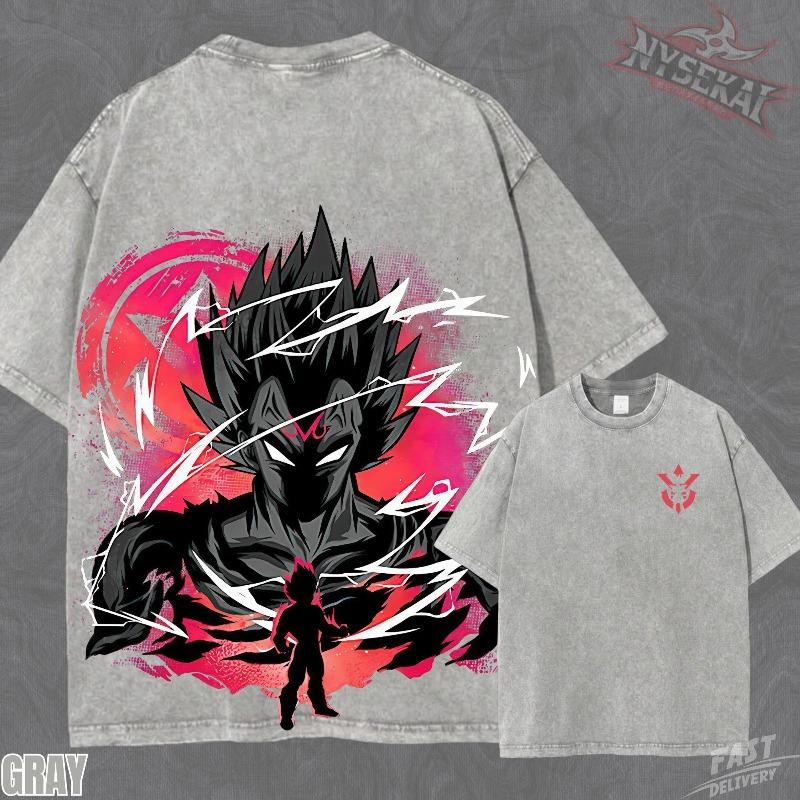Majin Vegeta Final Atonement Pump Cover Oversized Vintage Wash Heavyweight Graphic Tee