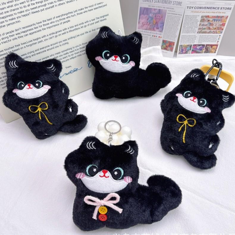 Пищащая черная кошка, подвеска, плюшевая игрушка для игровых автоматов с захватом