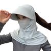 Breathable Full-Face Sunscreen Cap Wide Cap Brim Ice Silk Face Cover Neck Wrap Cover  Climbing