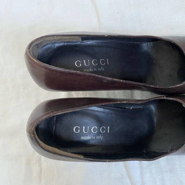 Италия Туфли Gucci 6.5B 23-23.5 Коричневые Туфли на высоком каблуке Женские(ИСПОЛЬЗОВАЛ)