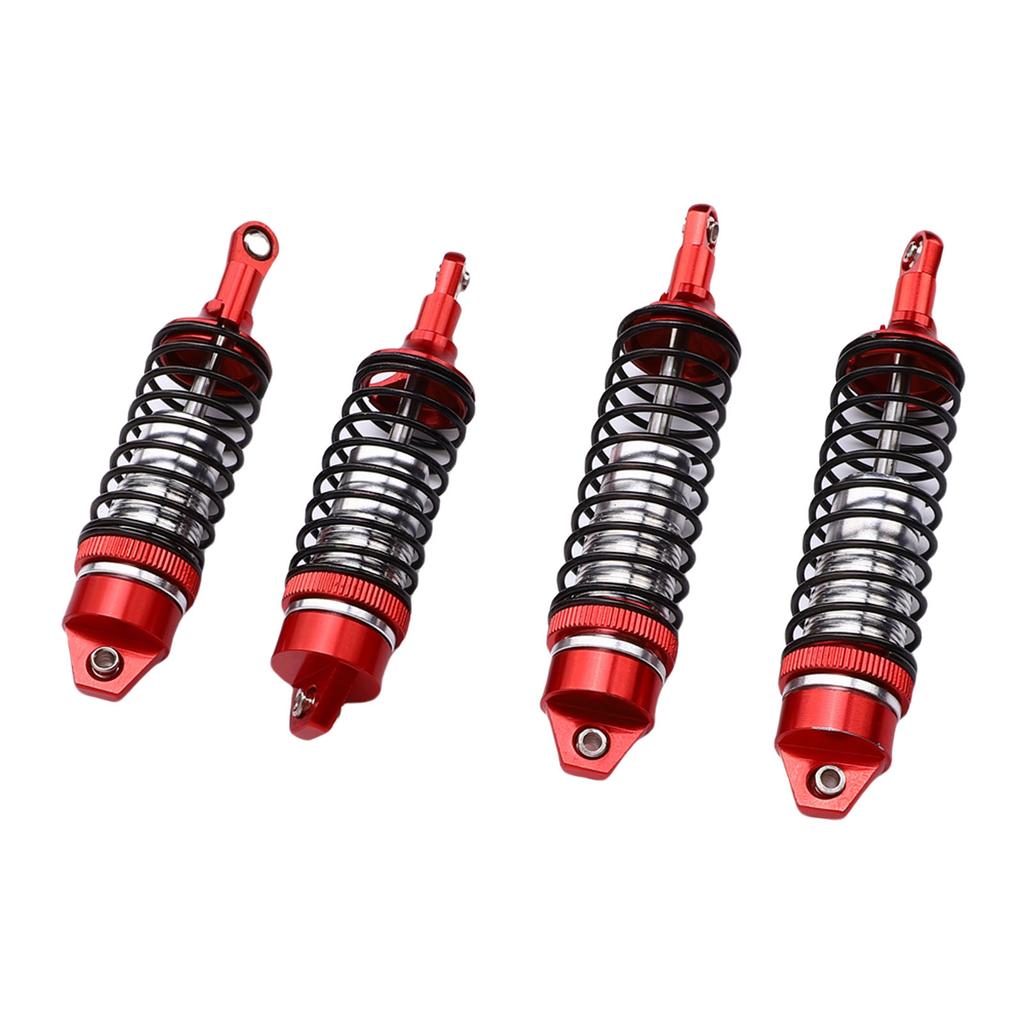 2 Pairs RC Shock Absorber Aluminum Alloy Front Rear Shock Damper Fit for Traxxas Slash 4x4 1 10 Scale RC Crawler Red