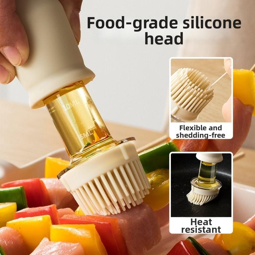 2 in 1 Oil Dispenser Bottle 180ML Barbecue Spray Bottle Easy To Clean Measuring Oil Bottle Baking