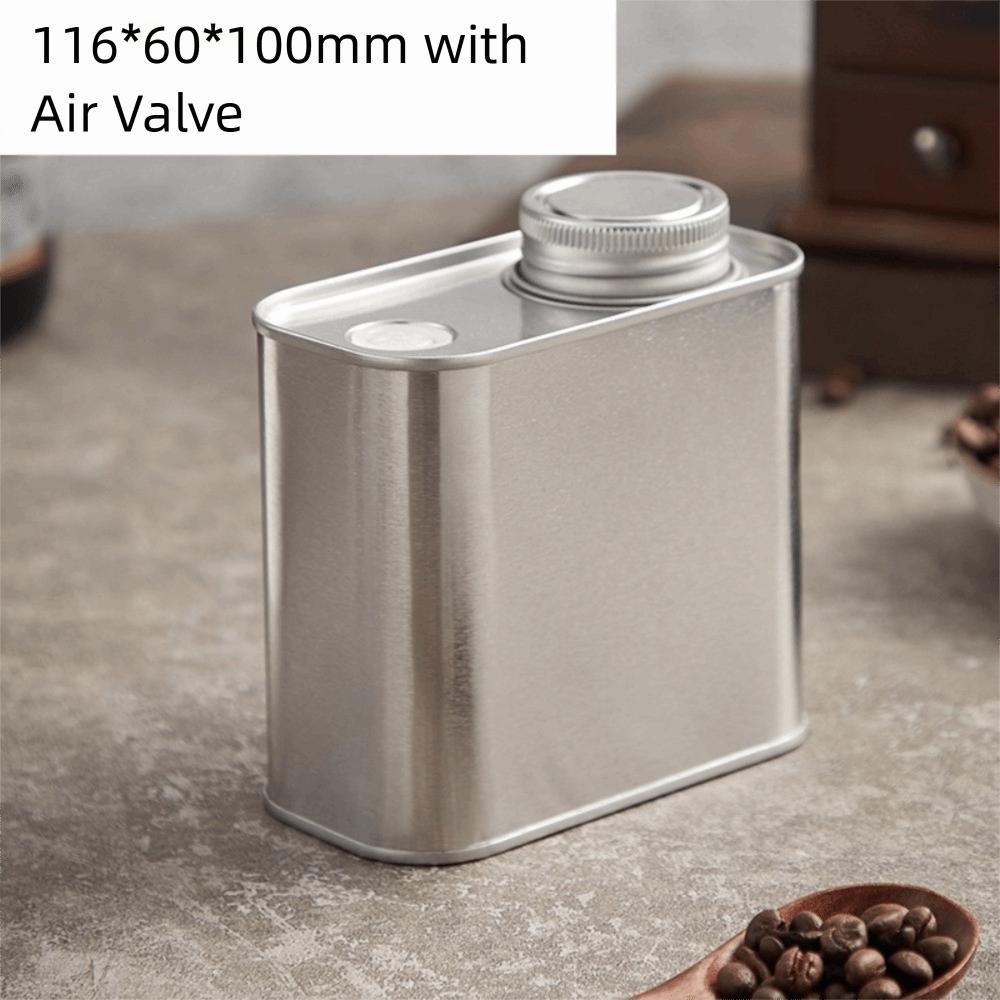 Large-capacity Coffee Bean Storage Box Square Storage Iron Can New Coffee Sealed Cans
