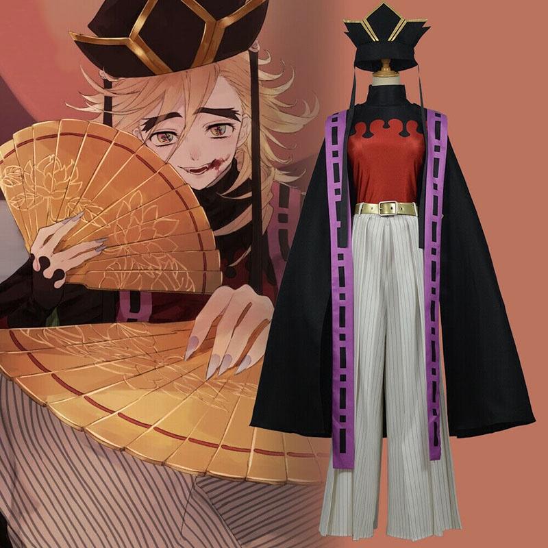 Stylish Demon Slayer Kimetsu No Yaiba Upper Moon Two Douma Kimono Suit For Halloween And Parties